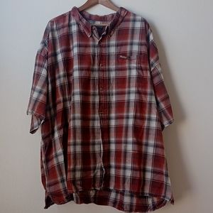 Big Dogs Plaid Short Sleeve Men's Shirt Size 5X Oversized Gorpcore